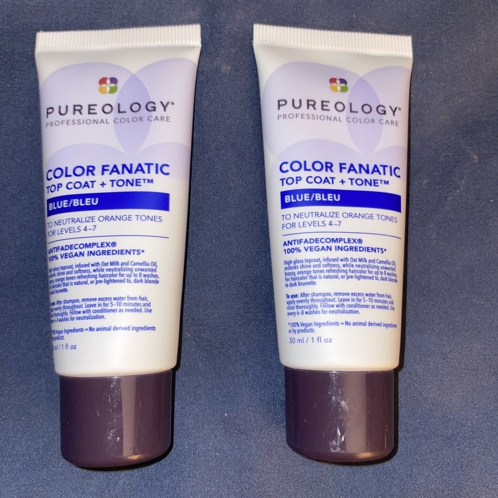 Pureology color fanatic blue top coat + tone 1 fl oz Travel Size Lot Of 2